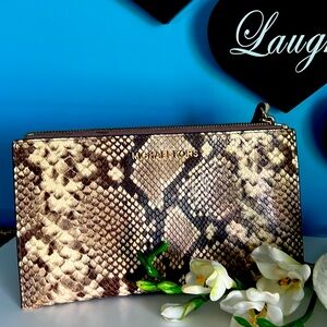 Michael Kors snakeskin clutch/wristlet.